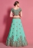 Sea green art silk circular lehenga choli 4616