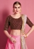 Pink art silk circular lehenga choli 4624