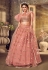 Pink net designer cape lehenga choli 1032