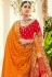 Red silk wedding lehenga choli 4203