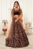 Maroon velvet bridal lehenga choli 16038