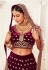 Purple embroidered velvet lehenga choli 16039