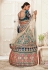 Blue floral embroidered silk lehenga choli 16040