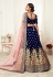 Blue velvet wedding lehenga choli 16041