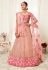 Pink net sequence work lehenga choli 16043