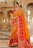 Orange silk saree with blouse 13327
