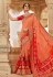 Peach silk saree with blouse 13328