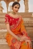 Orange silk festival wear saree 13330