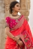 Pink silk saree with blouse 13331