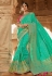 Turquoise silk saree with blouse 13335