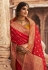 Red silk festival wear saree 13336