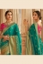 Teal silk saree with blouse 13337