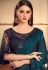 Teal silk party wear saree 25014