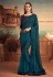 Teal silk party wear saree 25014