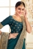 Teal silk saree with blouse 1708