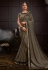 Brown satin georgette sequins work party wear saree 21210