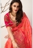 Pink banarasi silk saree with blouse 10094