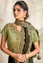 Green crepe silk festival wear saree 21012
