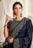 Navy blue silk party wear saree 21016