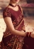 Maroon satin silk embroidered party wear saree 1064
