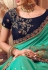 Green silk embroidered party wear saree 1070