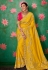 Kajal aggarwal yellow art silk festival wear saree 5152