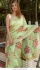 Bollywood model green organza silk saree