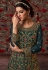 Teal net embroidered jacket style anarkali suit 6804