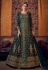 Teal net embroidered jacket style anarkali suit 6804