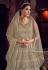 Grey net embroidered abaya style anarkali suit 6807