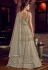 Grey net embroidered abaya style anarkali suit 6807