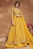 Yellow net embroidered jacket style anarkali suit 5104