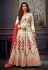 Off white silk center slit anarkali suit 7751