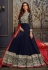 Navy blue georgette long anarkali suit 7752