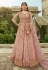 Pink net designer floor length anarkali suit 15049