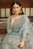 Grey net embroidered floor length anarkali suit 15052