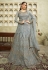 Grey net embroidered floor length anarkali suit 15052