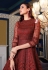 Maroon net embroidered long anarkali suit 4622