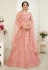 Pink net embroidered party wear lehenga choli 1009D