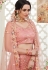 Pink net embroidered party wear lehenga choli 1009D