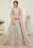 Grey embroidered silk circular lehenga choli 1010A