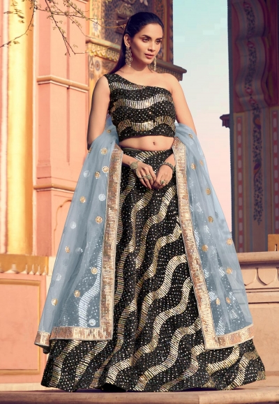 Shop Online Grey Designer Lehenga Choli : 167051 - Lehenga Choli