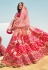 Pink art silk embroidered flared lehenga choli 962