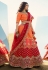 Orange art silk embroidered lehenga choli 969