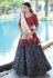 Navy blue bemberg georgette sequins work lehenga choli 1003P