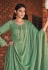 Green chinon palazzo suit 5232