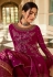 Magenta georgette palazzo suit with frill sleeve 522