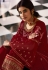 Maroon georgette palazzo suit with frill sleeve 525