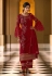 Maroon georgette palazzo suit with frill sleeve 525