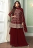 Shamita shetty maroon georgette kameez with palazzo 8412C